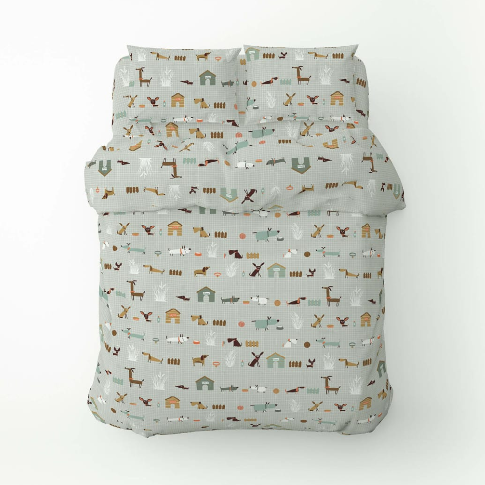 Lenjerie de pat pentru o persoană, bumbac, Haw Haw