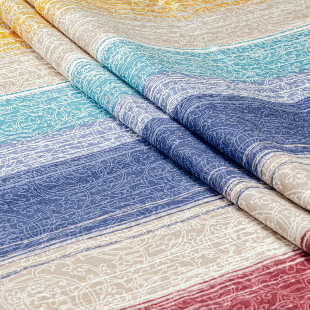 Lenjerie dublă de pat din bumbac flanelat, Azur