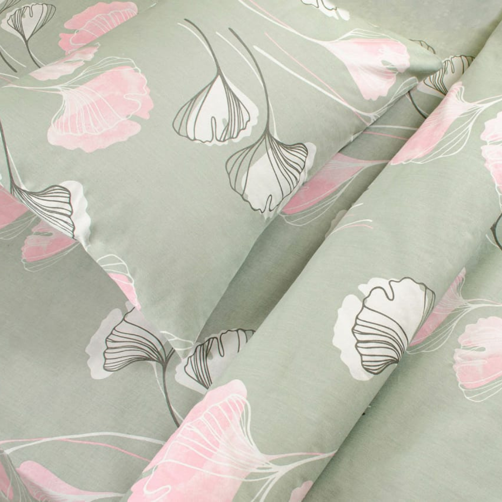 Lenjerie de pat pentru o persoană, bumbac, Ginkgo