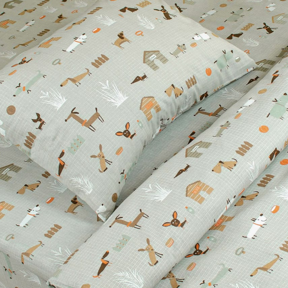 Lenjerie de pat pentru o persoană, bumbac, Haw Haw