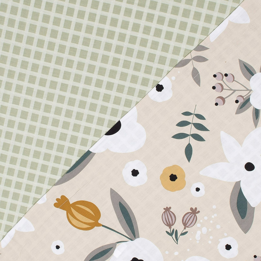 Lenjerie dublă de pat din bumbac satinat, Poppy