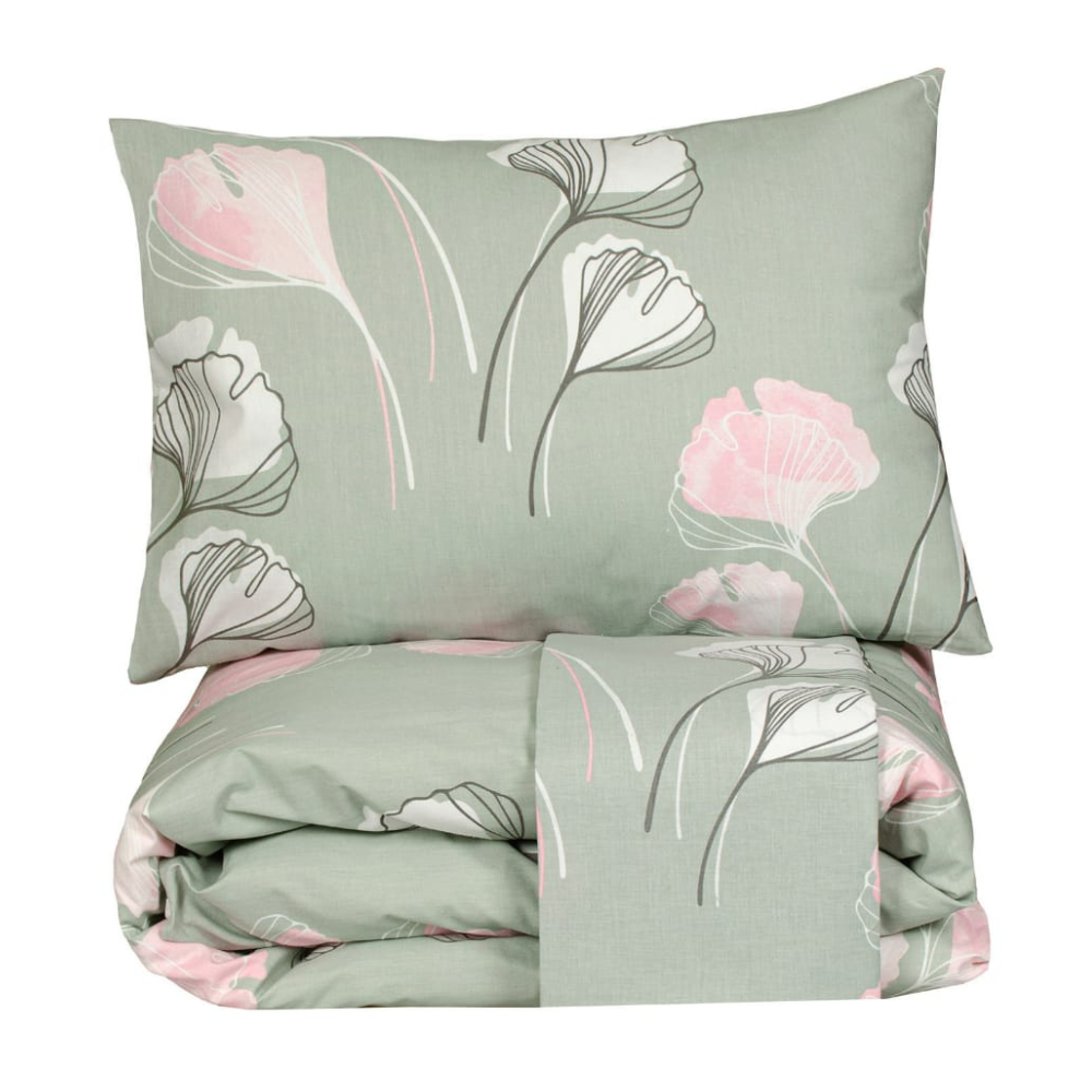 Lenjerie de pat pentru o persoană, bumbac, Ginkgo