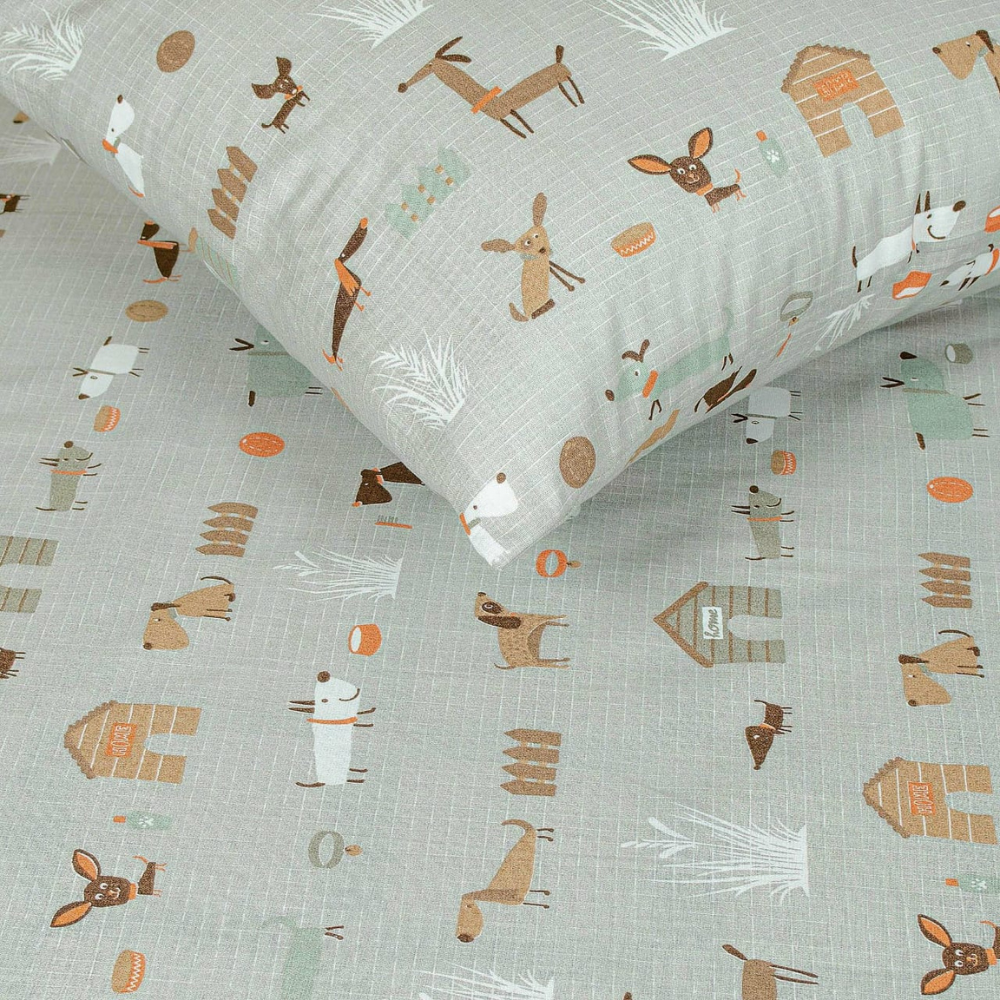 Lenjerie de pat pentru o persoană, bumbac, Haw Haw