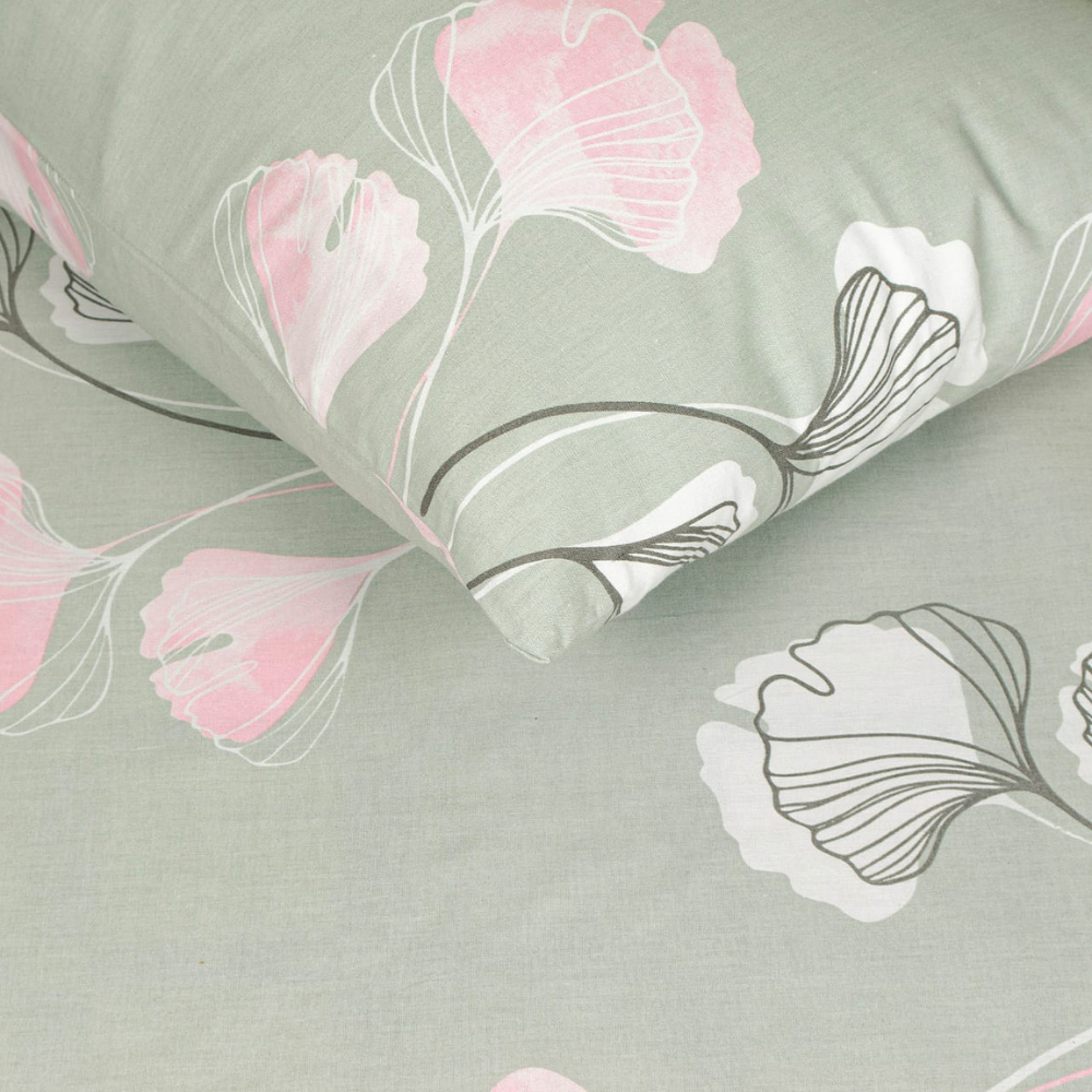 Lenjerie de pat pentru o persoană, bumbac, Ginkgo