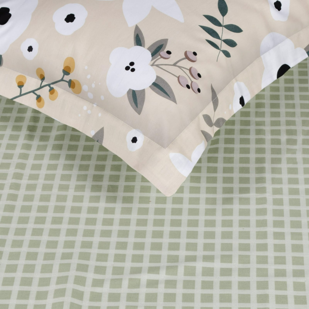 Lenjerie dublă de pat din bumbac satinat, Poppy