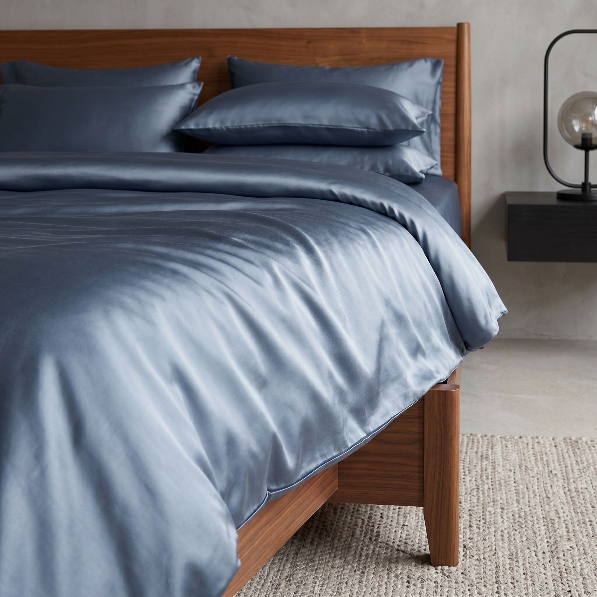 Lenjerie de pat Satin Lux Silver Blue